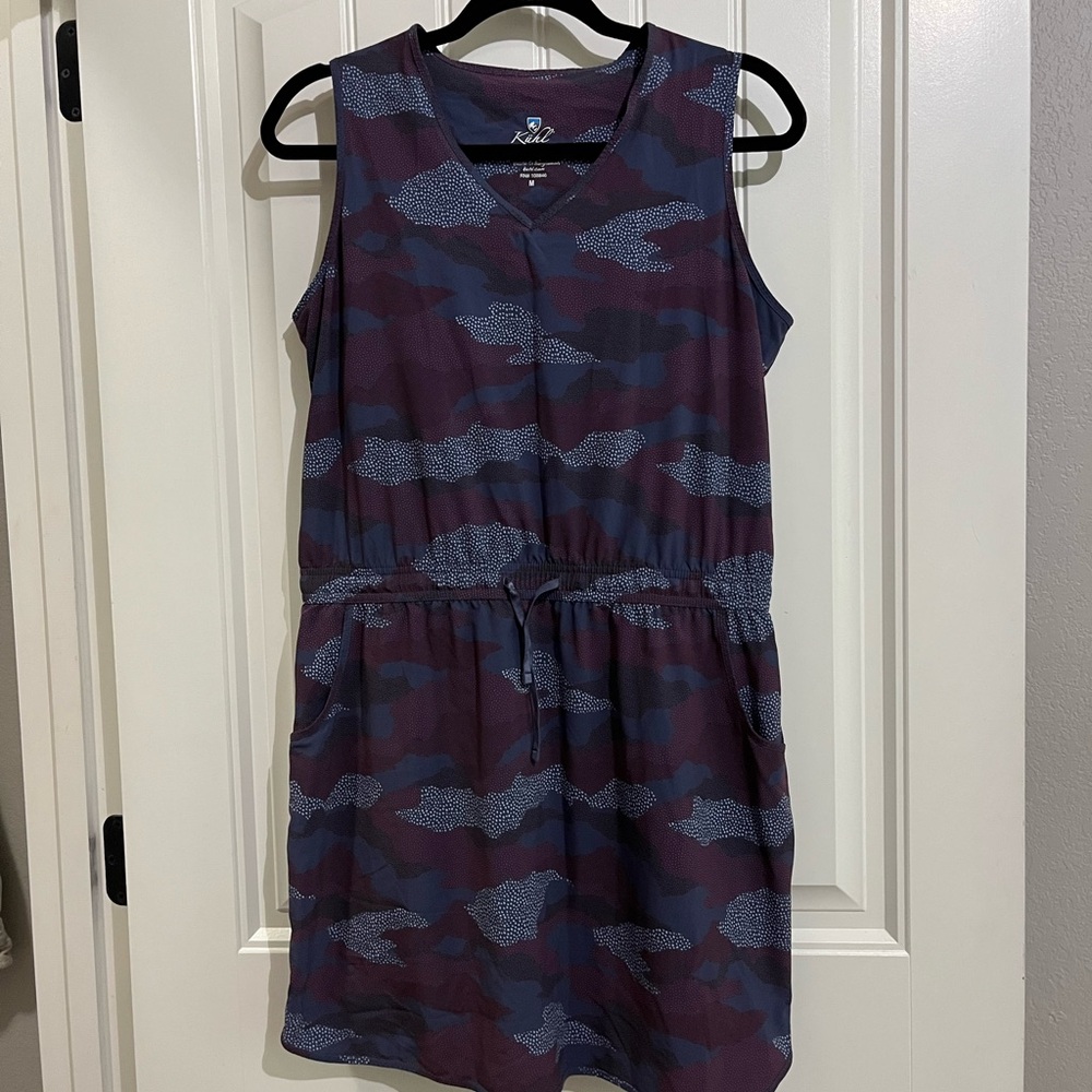 Kuhl Blue and Red Sleeveless V-neck Sundress